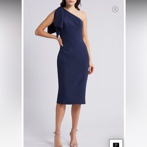 Dress the Population— Tiffany One-Shoulder Midi Dress (M)